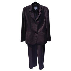 Collections for Le Suit Brown Suit Pants Blazer Herringbone Pattern Size 12 (L)